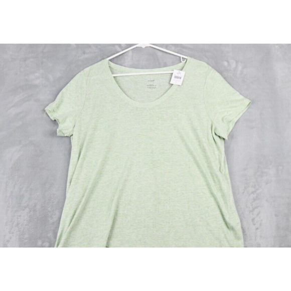 J Jill Pure Jill Shirt Womens Large Green Soft Scoop Neck Tee Linen Blend - Picture 4 of 8